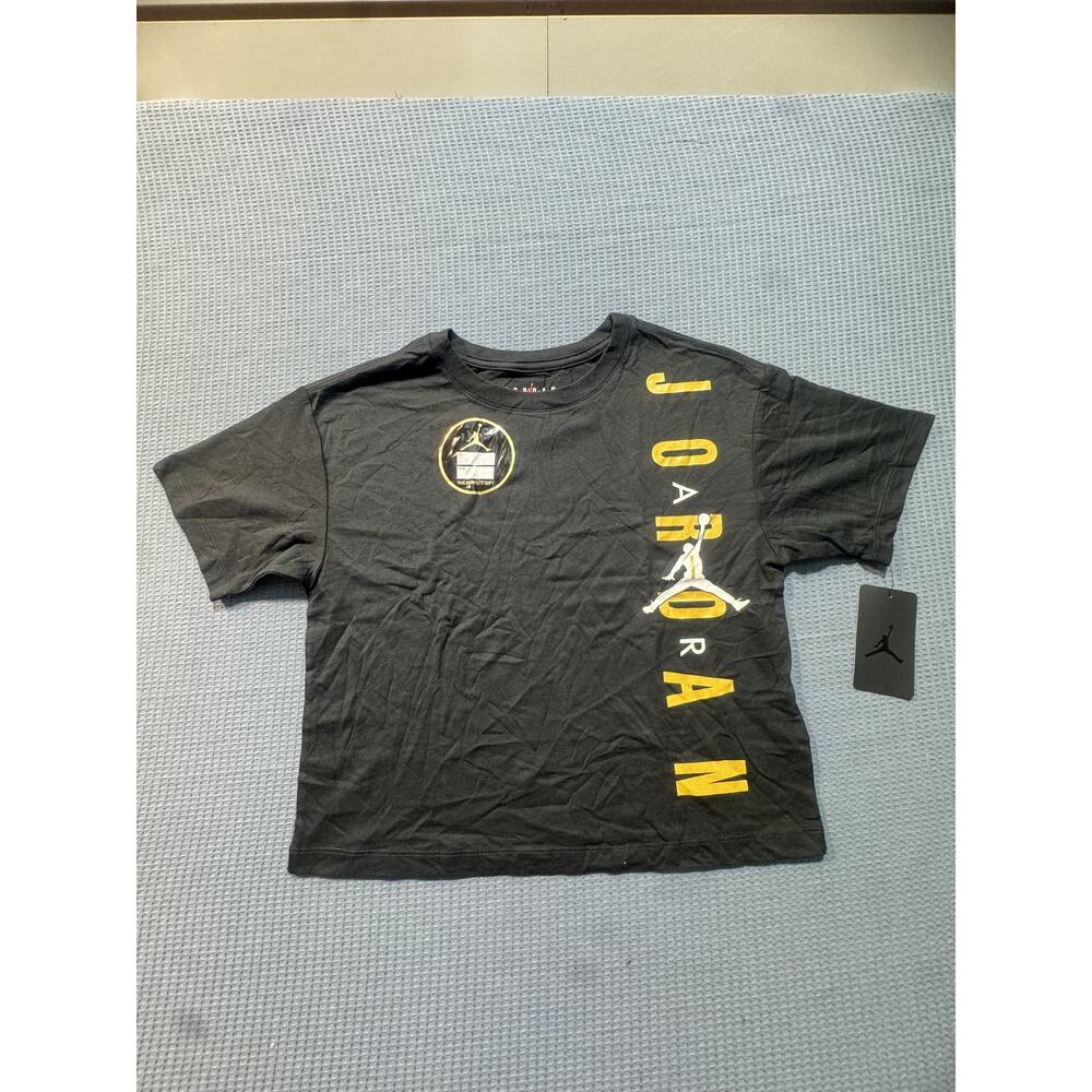 JORDAN JUMPMAN Girls Black‎ Tee Sz L Brand New